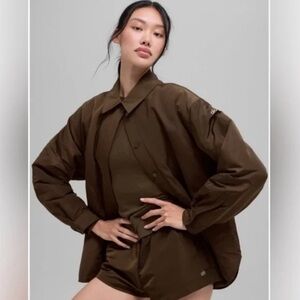 ALO Socialite Shacket in Brown Lightweight Jacket NWT S